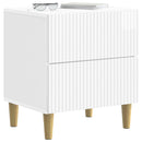 vidaXL Éjjeliszekrény fiókkal 2 pcs Magasfényű Fehér 43 x 34,5 x 48 cm