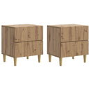 vidaXL Éjjeliszekrény fiókkal 2 pcs Kézműves Tölgy 43 x 34,5 x 48 cm