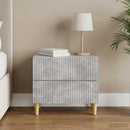 vidaXL Éjjeliszekrény fiókkal Betonszürke 62 x 34,5 x 48 cm Szerelt Fa