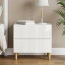 vidaXL Éjjeliszekrény Magasfényű Fehér 62 x 34,5 x 48 cm Szerelt Fa