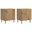 vidaXL Éjjeliszekrény 2 db Kézműves Tölgy 43 x 34,5 x 50 cm Szerelt Fa
