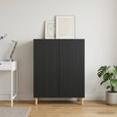 vidaXL Széf Fekete 66 x 34,5 x 90 cm Szerelt Fa