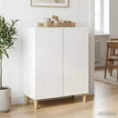 vidaXL Széf Magasfényű Fehér 66 x 34,5 x 90 cm Szerelt Fa