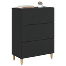 vidaXL Fiókos szekrény Fekete 66 x 34,5 x 90 cm Szerelt Fa