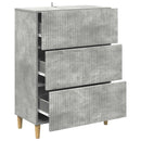 vidaXL Fiókos szekrény Betonszürke 66 x 34,5 x 90 cm Szerelt Fa