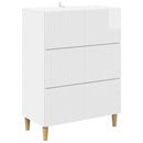 vidaXL Fiókos szekrény Magasfényű Fehér 66 x 34,5 x 90 cm Szerelt Fa