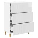 vidaXL Fiókos szekrény Magasfényű Fehér 66 x 34,5 x 90 cm Szerelt Fa