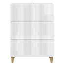 vidaXL Fiókos szekrény Magasfényű Fehér 66 x 34,5 x 90 cm Szerelt Fa