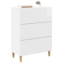 vidaXL Fiókos szekrény Magasfényű Fehér 66 x 34,5 x 90 cm Szerelt Fa
