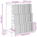 vidaXL Fiókos szekrény 66 x 34,5 x 90 cm Szerelt Fa Antik Fa