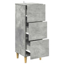 vidaXL Fiókos szekrény Betonszürke 33 x 34,5 x 90 cm Szerelt Fa