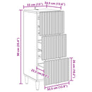 vidaXL Fiókos szekrény Antik Fa 33 x 34,5 x 90 cm Szerelt Fa