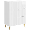 vidaXL Széf fiókkal Magasfényű Fehér 66 x 34,5 x 90 cm Szerelt Fa