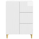 vidaXL Széf fiókkal Magasfényű Fehér 66 x 34,5 x 90 cm Szerelt Fa
