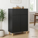 vidaXL Széf fiókkal Fekete 66 x 34,5 x 90 cm Szerelt Fa