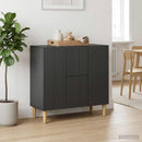 vidaXL Széf fiókkal Fekete 89 x 34,5 x 60 cm Szerelt Fa