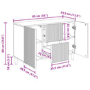 vidaXL Széf Fekete 89 x 34,5 x 60 cm Szerelt Fa