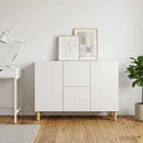 vidaXL Széf fiókkal Magasfényű Fehér 89 x 34,5 x 60 cm Szerelt Fa