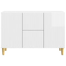 vidaXL Széf fiókkal Magasfényű Fehér 89 x 34,5 x 60 cm Szerelt Fa