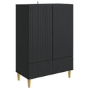 vidaXL Széf fiókkal Fekete 66 x 34,5 x 95 cm Szerelt Fa