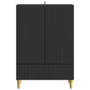 vidaXL Széf fiókkal Fekete 66 x 34,5 x 95 cm Szerelt Fa