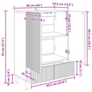 vidaXL Széf fiókkal Betonszürke 66 x 34,5 x 95 cm Szerelt Fa