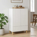 vidaXL Széf fiókkal Magasfényű Fehér 66 x 34,5 x 95 cm Szerelt Fa