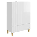 vidaXL Széf fiókkal Magasfényű Fehér 66 x 34,5 x 95 cm Szerelt Fa