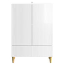 vidaXL Széf fiókkal Magasfényű Fehér 66 x 34,5 x 95 cm Szerelt Fa