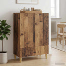 vidaXL Széf fiókkal Antik Fa 66 x 34,5 x 95 cm Szerelt Fa