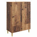 vidaXL Széf fiókkal Antik Fa 66 x 34,5 x 95 cm Szerelt Fa