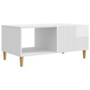 vidaXL Dohányzóasztal Magasfényű Fehér 90 x 50 x 40 cm Szerelt Fa
