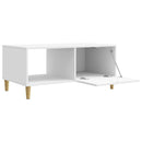 vidaXL Dohányzóasztal Magasfényű Fehér 90 x 50 x 40 cm Szerelt Fa