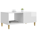 vidaXL Dohányzóasztal Magasfényű Fehér 90 x 50 x 40 cm Szerelt Fa