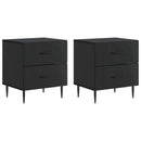vidaXL Éjjeliszekrény 2 pcs Fekete 43 x 34,5 x 47,5 cm Szerelt Fa