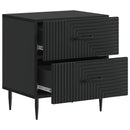 vidaXL Éjjeliszekrény 2 pcs Fekete 43 x 34,5 x 47,5 cm Szerelt Fa