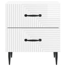 vidaXL Éjjeliszekrény 2 db Magasfényű Fehér 43 x 34,5 x 47,5 cm