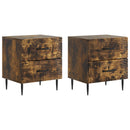 vidaXL Éjjeliszekrény fiókkal 2 pcs Füstös Tölgy 43 x 34,5 x 47,5 cm