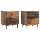 vidaXL Éjjeliszekrény 2 db Antik Fa 43 x 34,5 x 47,5 cm Szerelt Fa