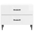 vidaXL Éjjeliszekrény Magasfényű Fehér 62 x 34,5 x 47,5 cm Szerelt Fa