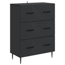 vidaXL Fiókos szekrény Fekete 66 x 34,5 x 89,5 cm Szerelt Fa