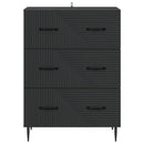 vidaXL Fiókos szekrény Fekete 66 x 34,5 x 89,5 cm Szerelt Fa