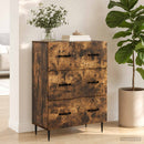 vidaXL Fiókos szekrény 66 x 34,5 x 89,5 cm Szerelt Fa Füstös Tölgy