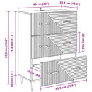 vidaXL Fiókos szekrény Füstös Tölgy 66 x 34,5 x 89,5 cm Szerelt Fa
