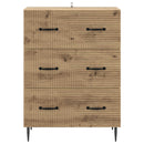 vidaXL Fiókos szekrény 66 x 34,5 x 89,5 cm Szerelt Fa Kézműves Tölgy
