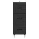 vidaXL Fiókos szekrény Fekete 33 x 34,5 x 89,5 cm Szerelt Fa