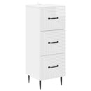vidaXL Fiókos szekrény Magasfényű Fehér 33 x 34,5 x 89,5 cm Szerelt Fa