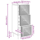 vidaXL Fiókos szekrény Magasfényű Fehér 33 x 34,5 x 89,5 cm Szerelt Fa