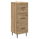 vidaXL Fiókos szekrény 33 x 34,5 x 89,5 cm Szerelt Fa Kézműves Tölgy