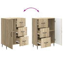 vidaXL Széf fiókkal Sonoma Tölgy 66 x 34,5 x 89,5 cm Szerelt Fa